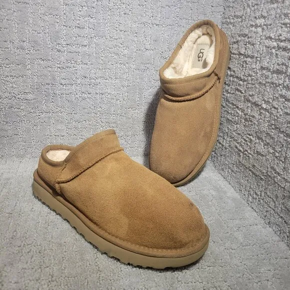 UGG Classic Mini Women's Size 10 US Chestnut Suede Slipper Shoes 1108193