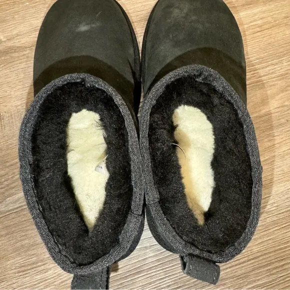 UGG Classic Ultra Mini Black Suede Booties Boots