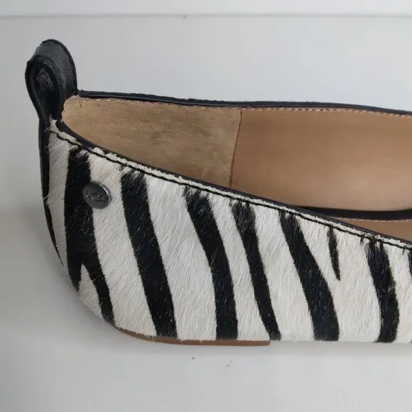 UGG Lynley  Zebra Print Calf Hair Flats Size 7