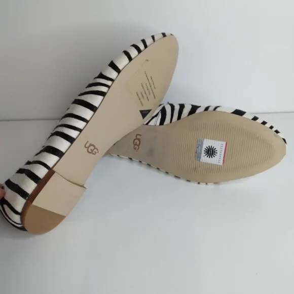 UGG Lynley  Zebra Print Calf Hair Flats Size 7