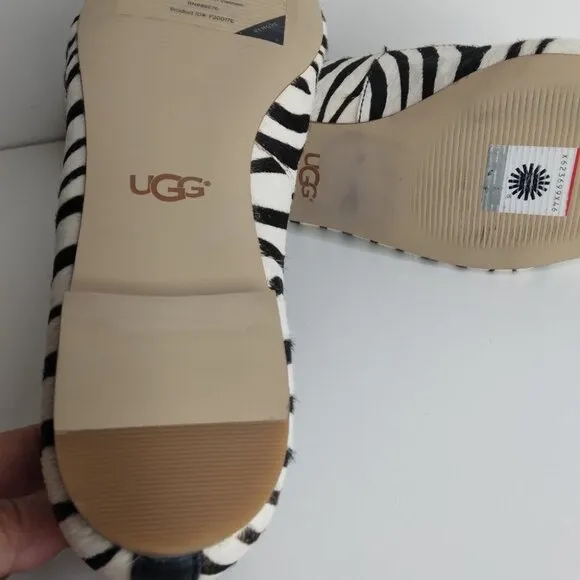 UGG Lynley  Zebra Print Calf Hair Flats Size 7