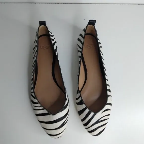 UGG Lynley  Zebra Print Calf Hair Flats Size 7