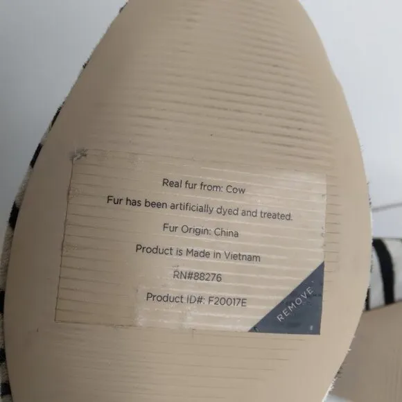 UGG Lynley  Zebra Print Calf Hair Flats Size 7