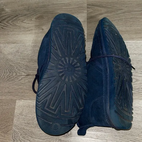 UGG Men's Blue Suede Lace Up Shoes Size 10