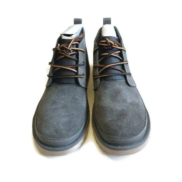 UGG Mens Size 8 Neumel Natural Sheepskin Lace Up Ankle Chukka Boots 1020369 Gray