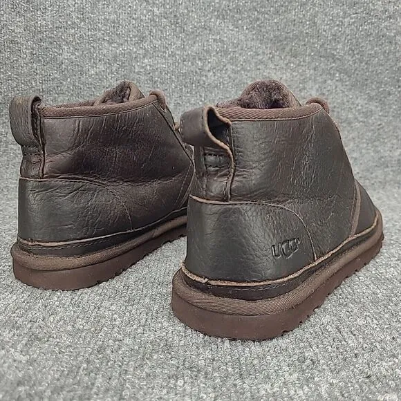 UGG Neumel China Tea Brown Leather Sheepskin‎ Chukka Ankle Boots Mens 10 1008908