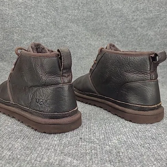 UGG Neumel China Tea Brown Leather Sheepskin‎ Chukka Ankle Boots Mens 10 1008908