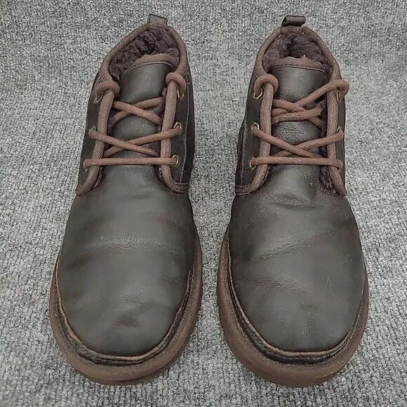 UGG Neumel China Tea Brown Leather Sheepskin‎ Chukka Ankle Boots Mens 10 1008908