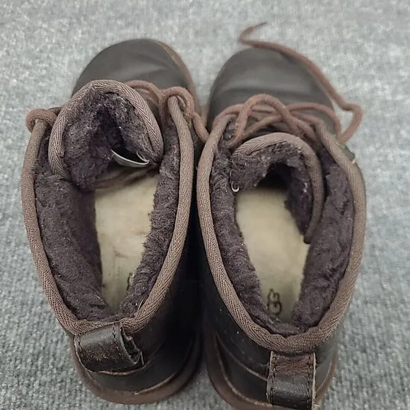 UGG Neumel China Tea Brown Leather Sheepskin‎ Chukka Ankle Boots Mens 10 1008908