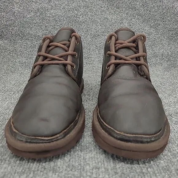 UGG Neumel China Tea Brown Leather Sheepskin‎ Chukka Ankle Boots Mens 10 1008908