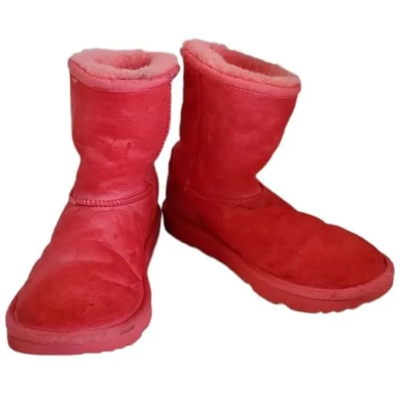 UGG Uggs Boots Classic Short II Samba Red WOMEN'S WOMAN'S 4 WINTER SNOW