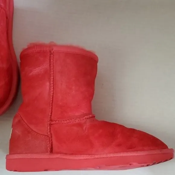 UGG Uggs Boots Classic Short II Samba Red WOMEN'S WOMAN'S 4 WINTER SNOW