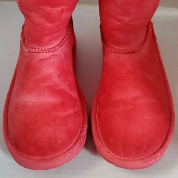 UGG Uggs Boots Classic Short II Samba Red WOMEN'S WOMAN'S 4 WINTER SNOW