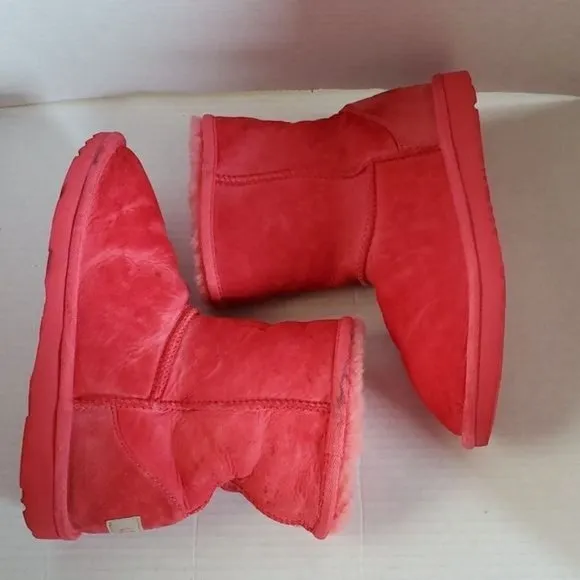 UGG Uggs Boots Classic Short II Samba Red WOMEN'S WOMAN'S 4 WINTER SNOW