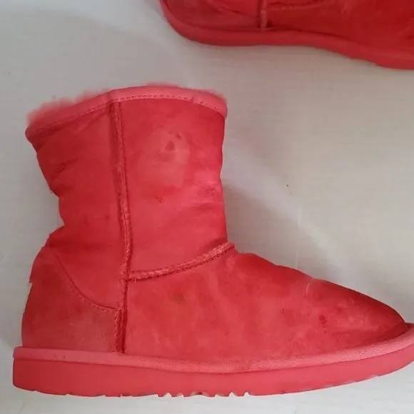 UGG Uggs Boots Classic Short II Samba Red WOMEN'S WOMAN'S 4 WINTER SNOW