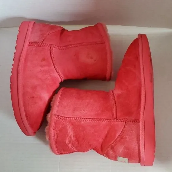 UGG Uggs Boots Classic Short II Samba Red WOMEN'S WOMAN'S 4 WINTER SNOW