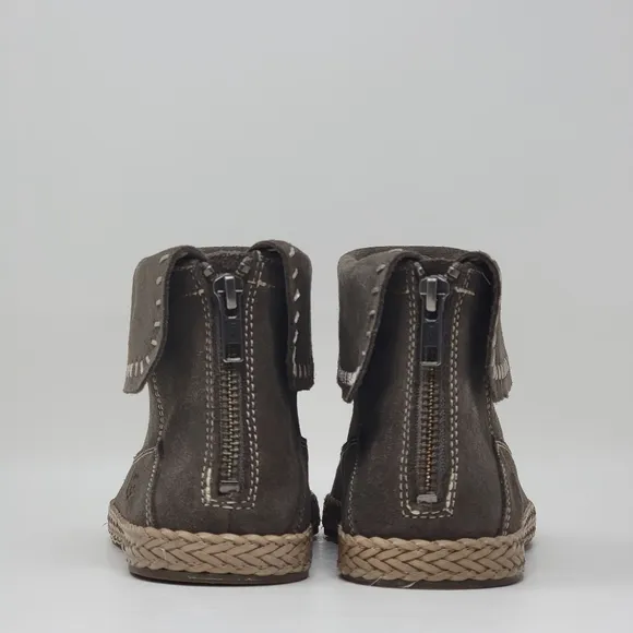 Ugg Varney Women's Size US 9 Gray Moccasin Suede Ankle Boho Bootie Shoes 1104653