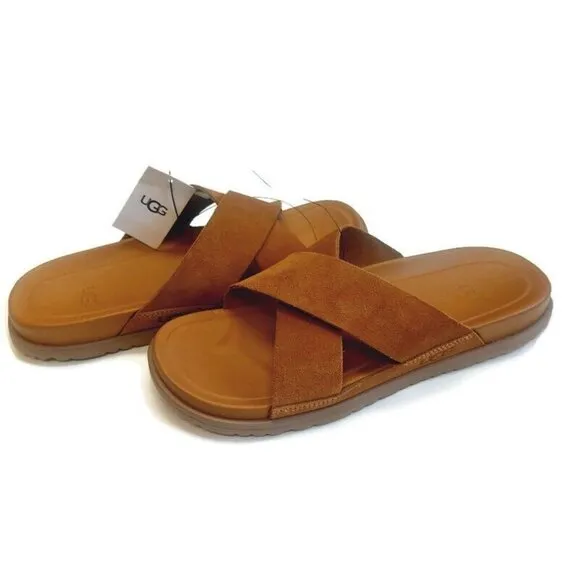 UGG Wainscott Slide Mens Size 9 Casual Sandal Chestnut Brown 1124902