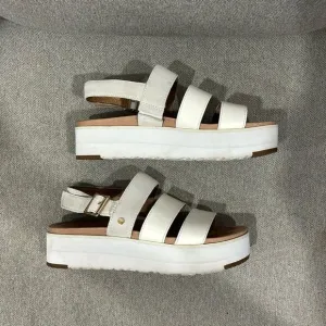 Ugg Women's Braelynn White Leather Sandals Strappy Comfort sz 7