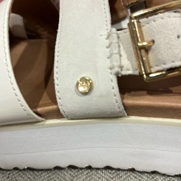 Ugg Women's Braelynn White Leather Sandals Strappy Comfort sz 7