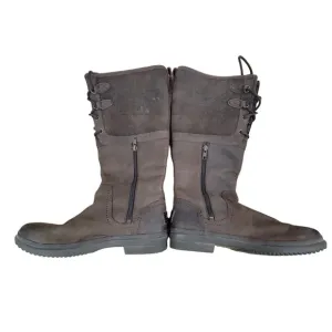 UGG Women's Elsa Boot Size 9.5 Waterproof Tall Brown Leather Sherpa Sheepskin