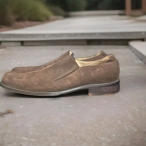 Umberto Pellegrini Designer Suede Slip On Loafers Leather Shoes Mens Size 12