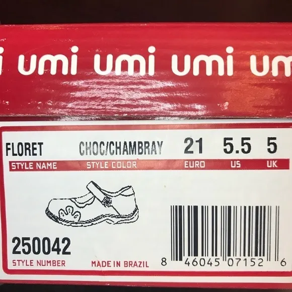 UMI leather Mary Jane sz EU 21 US 5.5 New in Box