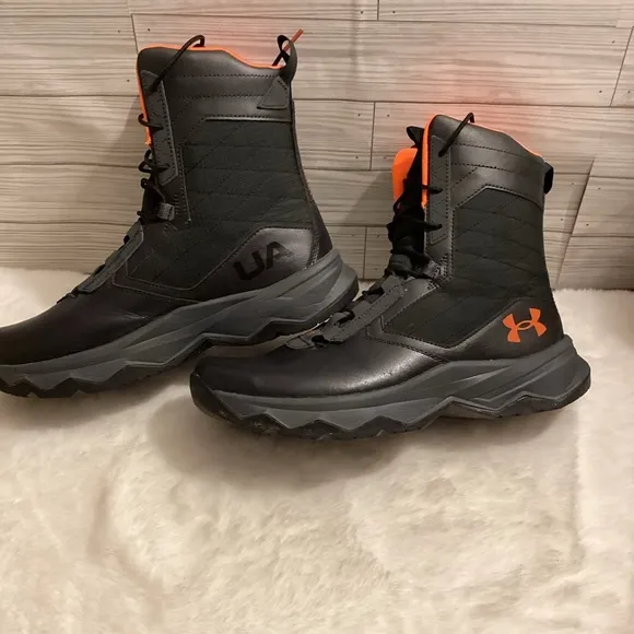 Under Armour Stellar G2 Tactical UA Boots Black &amp; Orange Size 11.5
