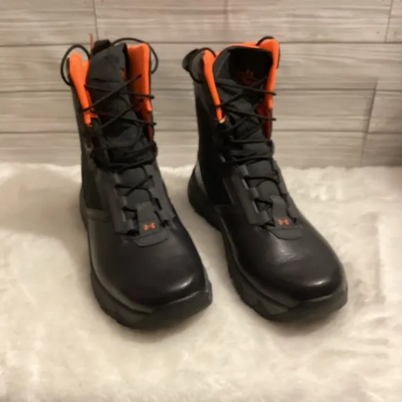 Under Armour Stellar G2 Tactical UA Boots Black &amp; Orange Size 11.5