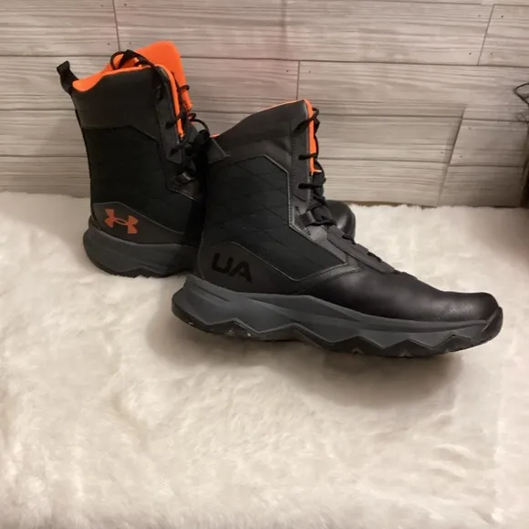 Under Armour Stellar G2 Tactical UA Boots Black &amp; Orange Size 11.5
