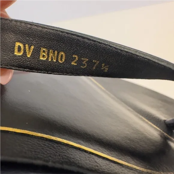 Valentino Black Rockstud Roman Gold Leather Thong Slide Sandals