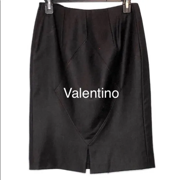 Valentino Cashmere Brown Pencil  Skirt  Size 6