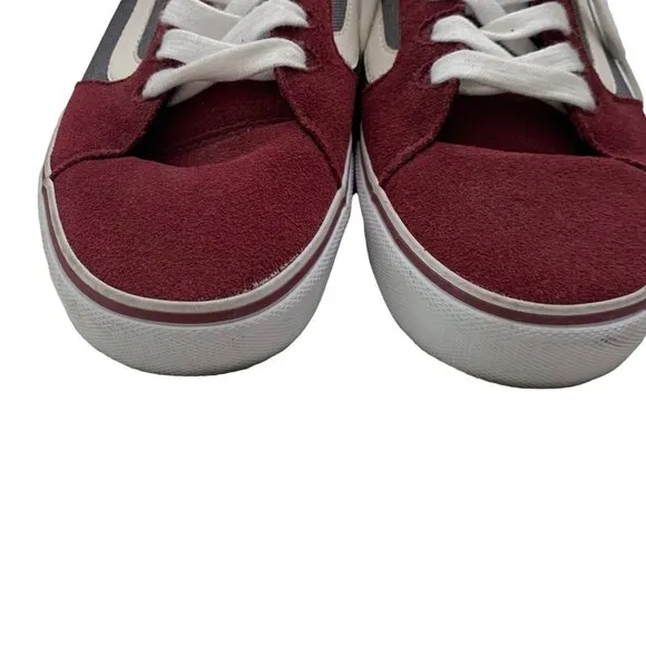 Vans 11.5 Shoes Faulkner Lace Up Suede Upper Gray White Red Purple Mens Sneakers