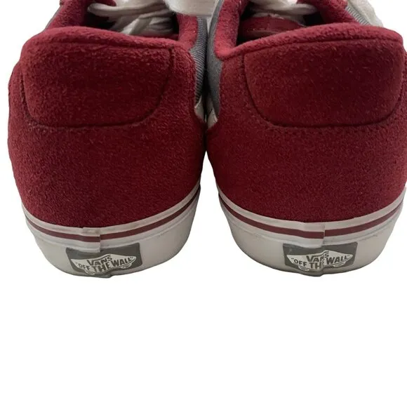 Vans 11.5 Shoes Faulkner Lace Up Suede Upper Gray White Red Purple Mens Sneakers
