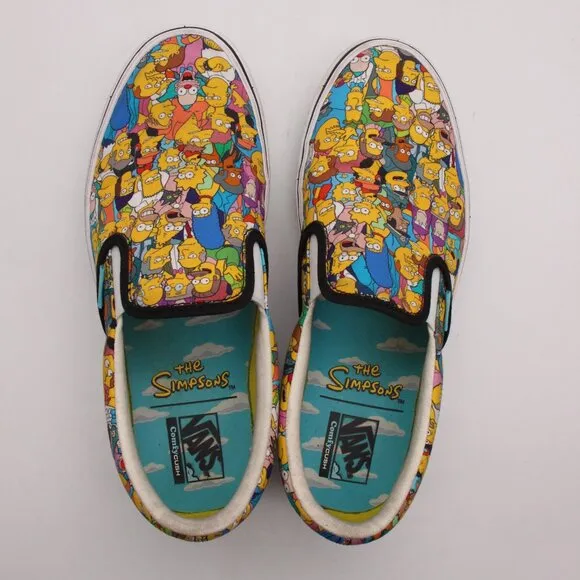 Vans 2020 The Simpsons X Springfield Men's 7.5 Women's 9 Slip-On Sneakers Shoes