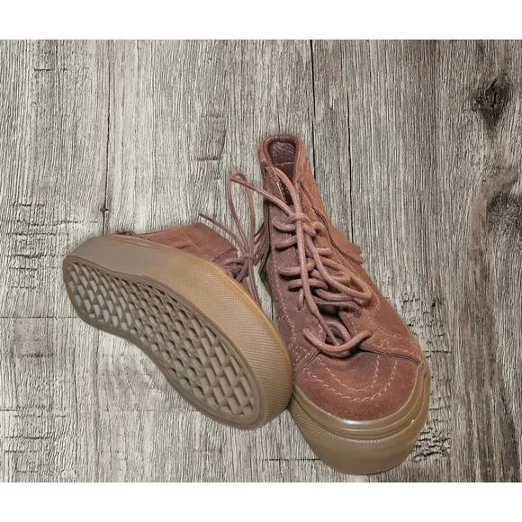 Vans brown suede kids shoes size 11