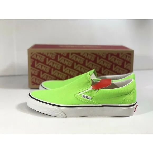 Vans Classic Slip On Neon Green Gecko/White Shoes