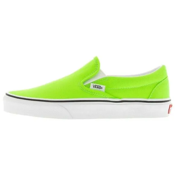 Vans Classic Slip On Neon Green Gecko/White Shoes