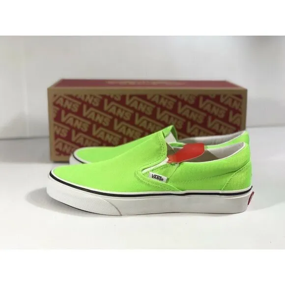 Vans Classic Slip On Neon Green Gecko/White Shoes