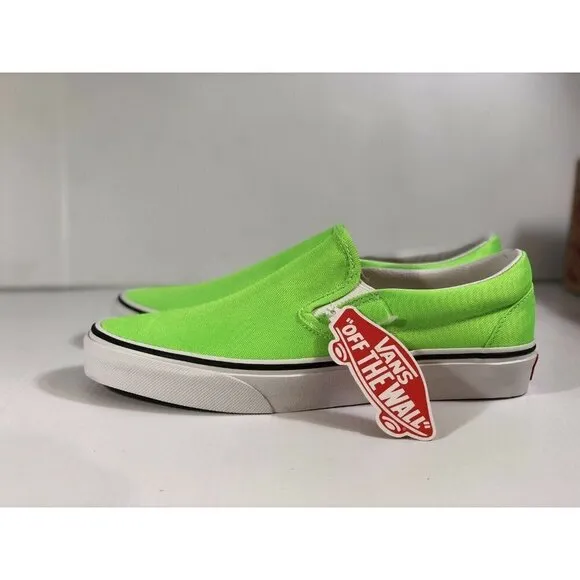Vans Classic Slip On Neon Green Gecko/White Shoes