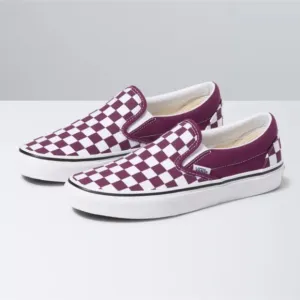 Vans Classic Slip-On Skate Shoes - Grape Wine/True White