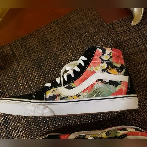🌺🌼🌸Vans Digi Aloha Black Floral Sk8-Hi Sneaker Mens 9 W 10.5