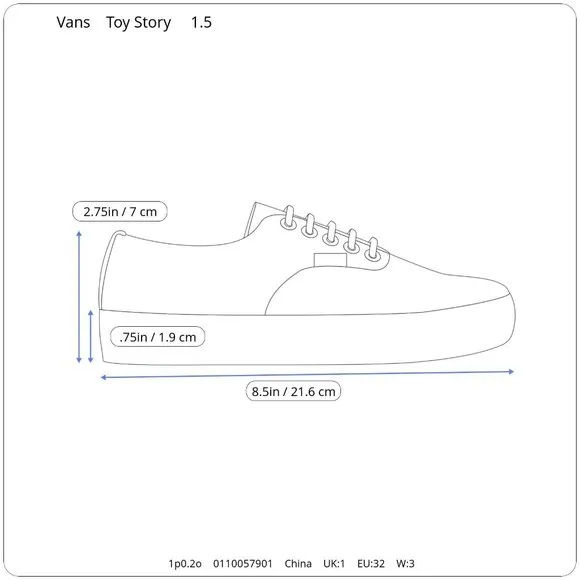 Vans Disney Toy Story Aliens Green Canvas Sneakers Unisex Boy's Girl's 1.5