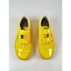 Vans Haribo Old Skool V Goldbears Kids Shoes Yellow Patent Leather Sneaker US 2