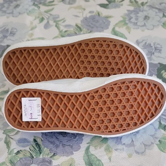 Vans Kids Light Blue Rainbow Slip-On Shoes Size 3.5