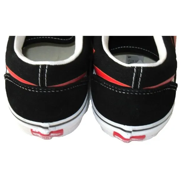 Vans Men's Old Skool Flame Striped Canvas Suede shoes Black White Sizes NIB