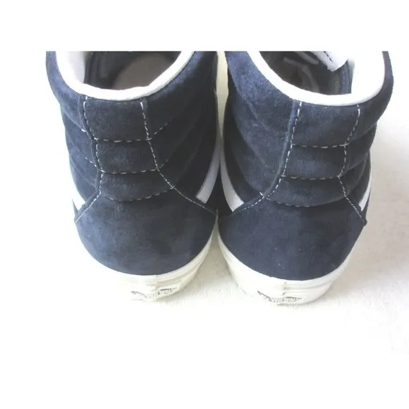 Vans Men's Sk8-Hi Pig Suede Parisian Night Blue True White Skate shoes Size NIB
