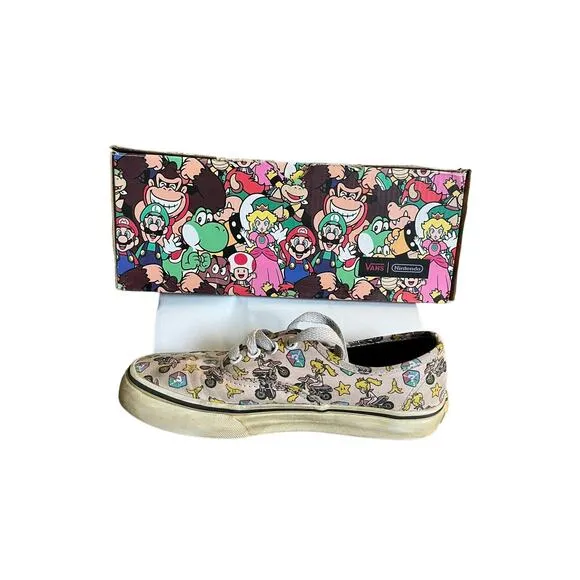 Vans Nintendo Shoes Princess Peach Girl Size 2.0 DIRTY NEEDS CLEANING Authentic