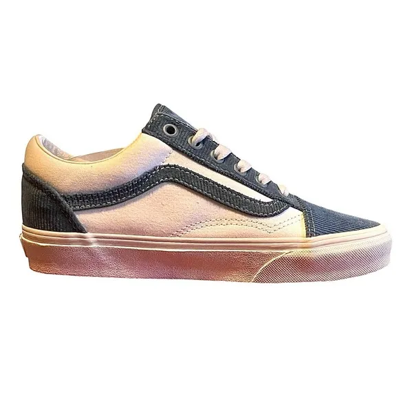 Vans Old Skool Mini Cord Navy True  White  Shoes Size Woman7.5/ Men 6 New In Box
