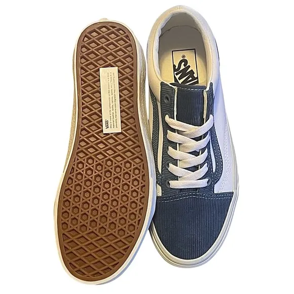 Vans Old Skool Mini Cord Navy True  White  Shoes Size Woman7.5/ Men 6 New In Box